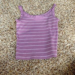 Beautiful purple and white striped tank top